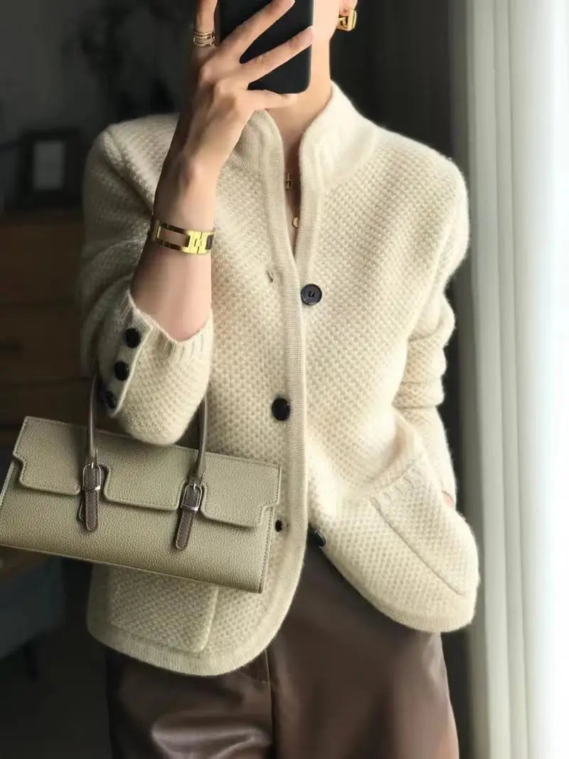 Elevenne - Chaqueta de mujer de lana virgen pura
