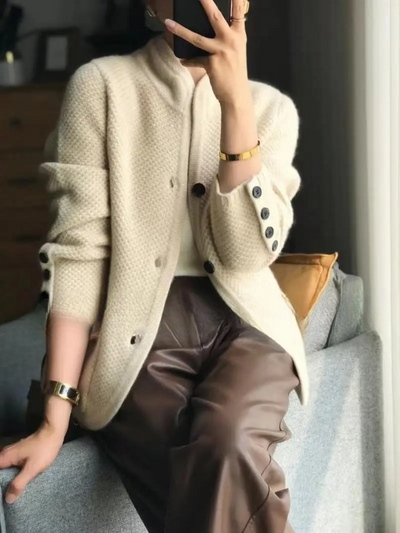 Elevenne - Chaqueta de mujer de lana virgen pura
