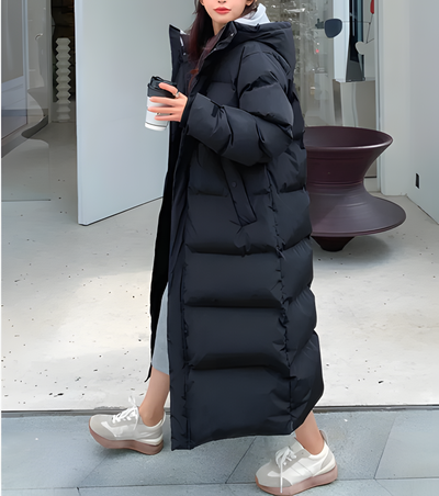 Satin - Larga chaqueta de plumas a prueba de viento