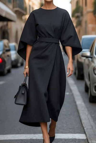 Katrin - Vestido Maxi Clásico con Cinturón para Cualquier Ocasión