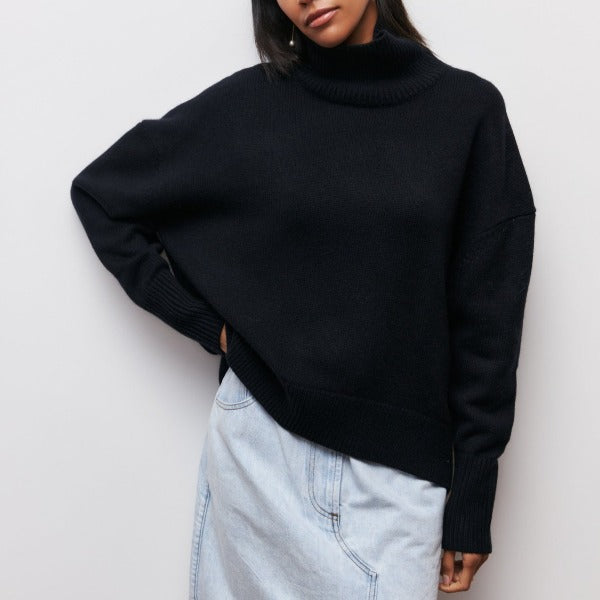 Aponi - Cómodo Jersey de Cuello Alto para Mujer