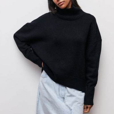 Aponi - Cómodo Jersey de Cuello Alto para Mujer