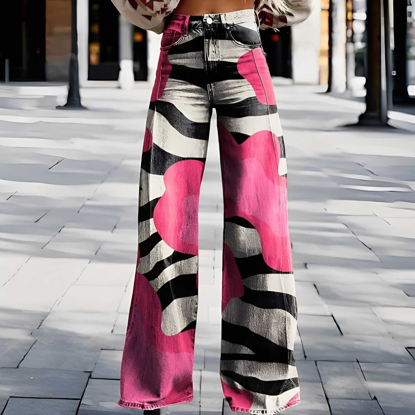 Briley - Pantalones elegantes y con estilo de pierna ancha para mujeres