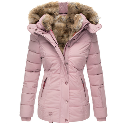 Odelia - Estilosa chaqueta delgada con cuello de pelo para mujeres