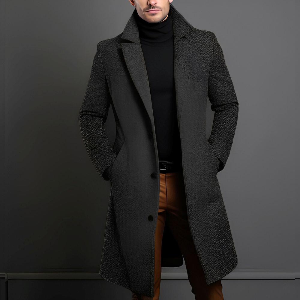 Zackary - Abrigo de lana casual de longitud media para hombres