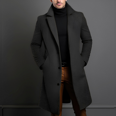 Zackary - Abrigo de lana casual de longitud media para hombres