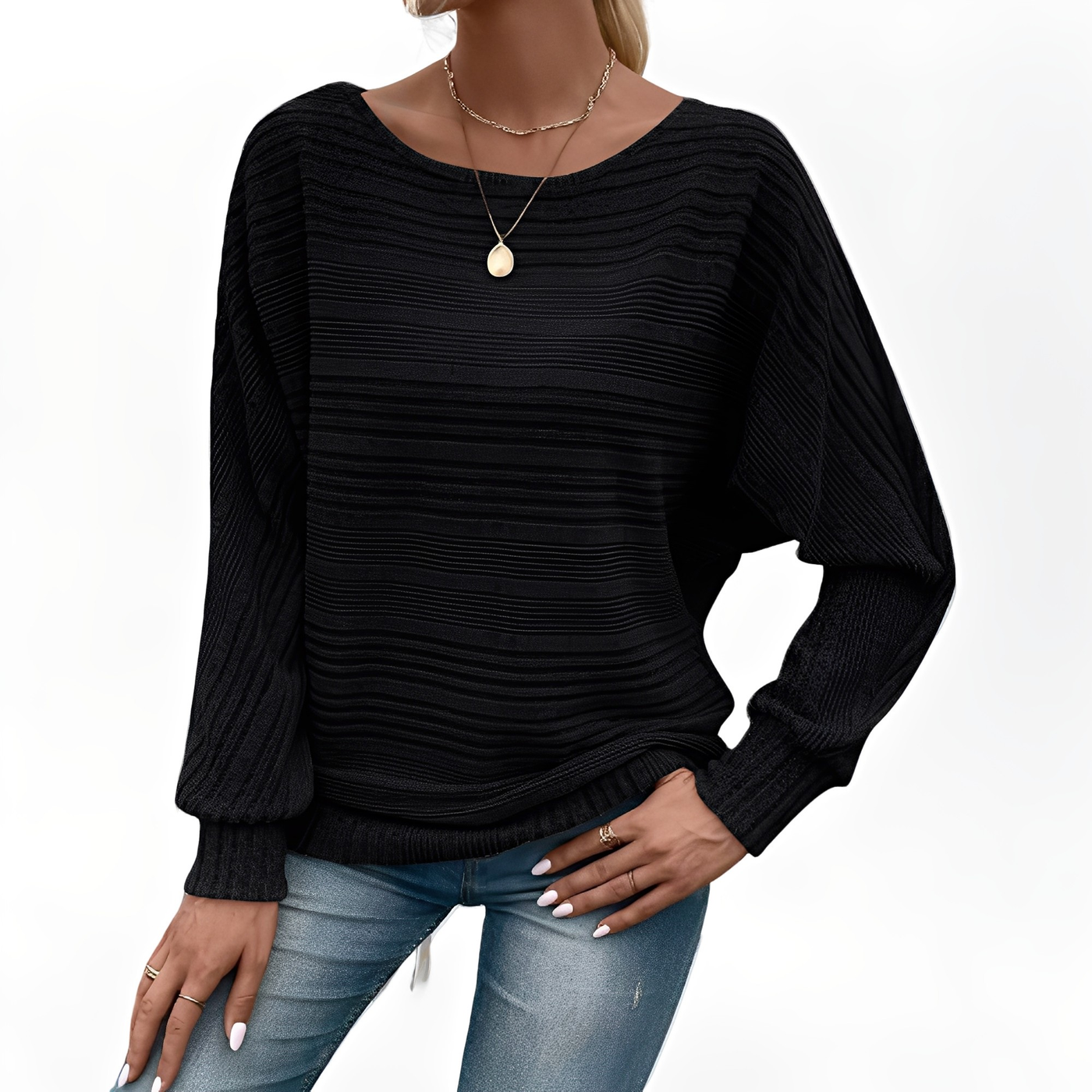 Eleanore - Suéter casual de corte holgado a rayas para mujer