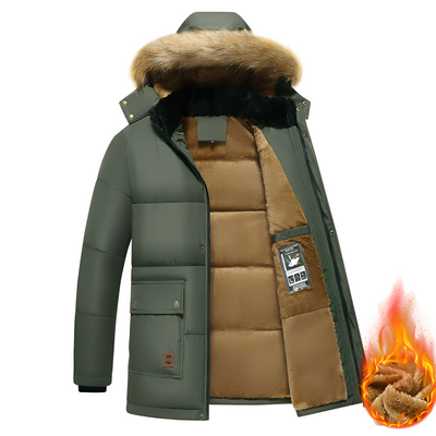 Crispian - Chaqueta Parka Caliente con Capucha Desmontable para Hombres