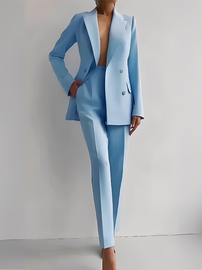 Nydia - Conjunto formal ajustado de blazer y pantalón para mujeres