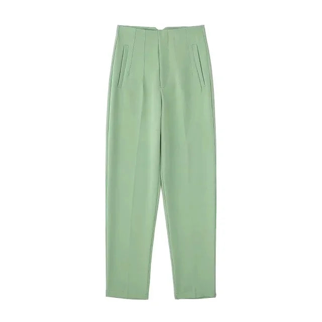 Isabell - Pantalones plisados de talle alto