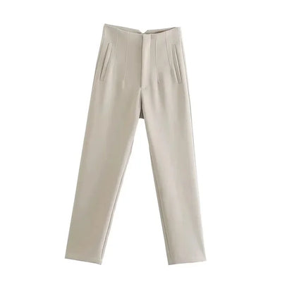 Isabell - Pantalones plisados de talle alto