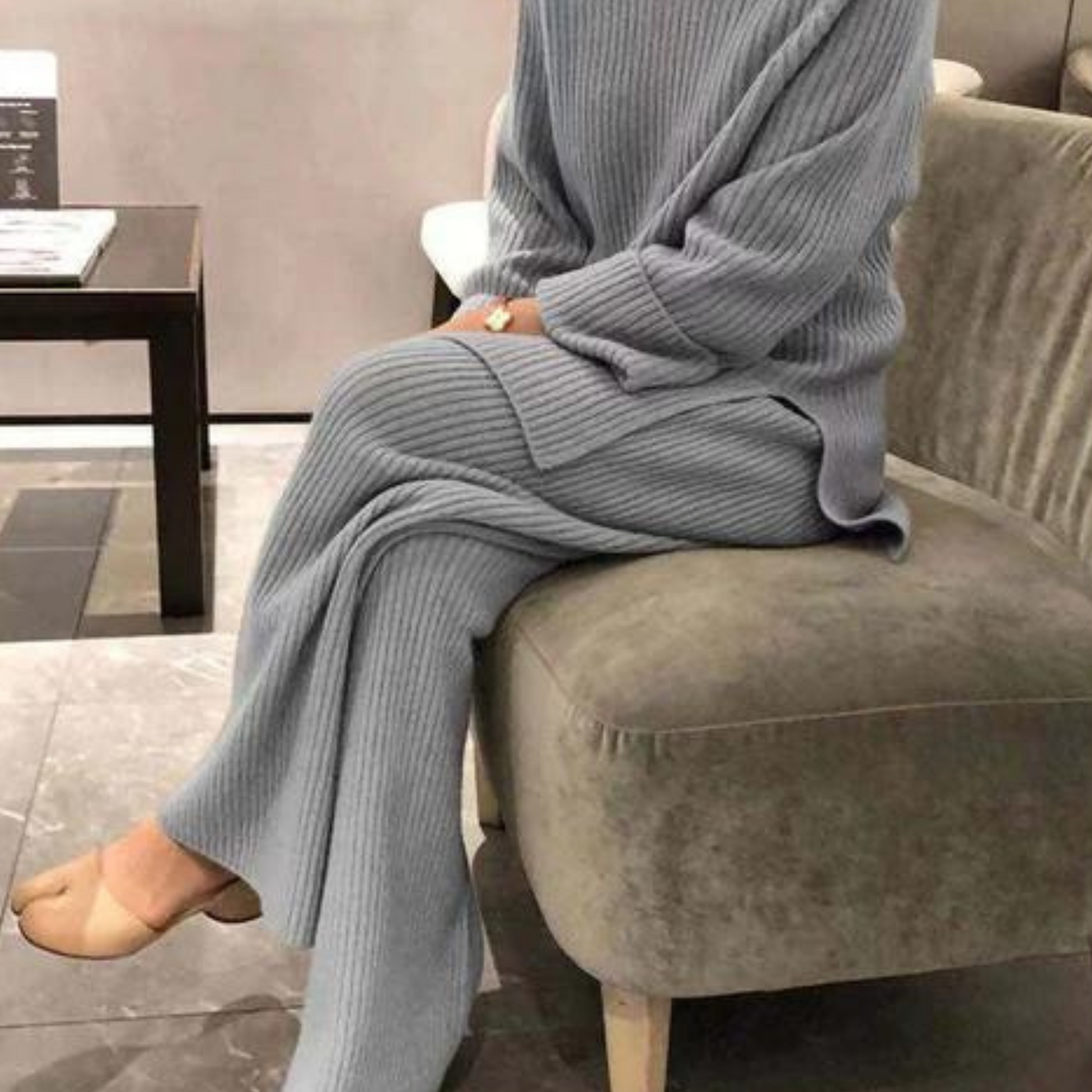 Samantha – Conjunto Casual de Punto Jersey & Pantalones