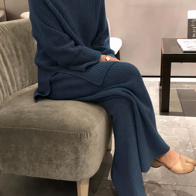 Samantha – Conjunto Casual de Punto Jersey & Pantalones