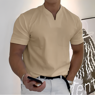Davin - Camisa ajustada con cuello en V para hombres
