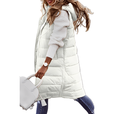 Brenna - Elegante larga chaqueta de plumas para mujeres