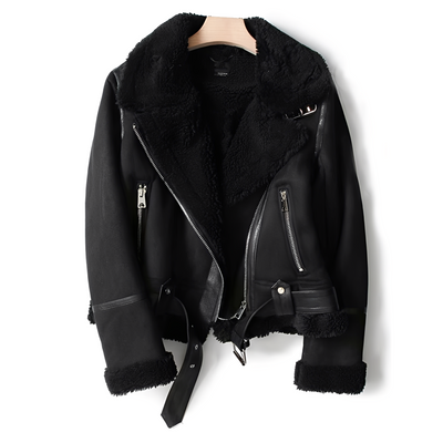 Serrena - Cálida, suave chaqueta de cuero para mujeres