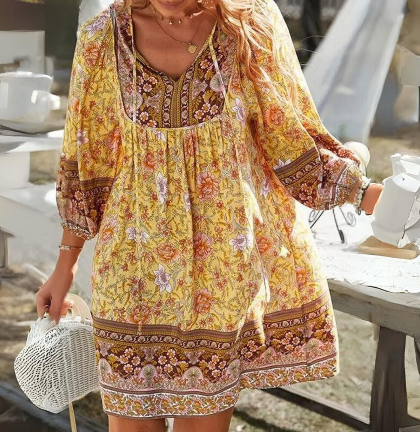 Renia - Vestido estilo bohemio