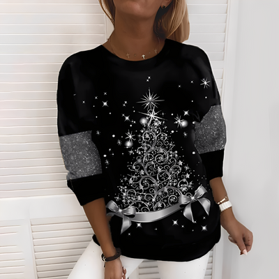 Elizabeth - Jersey festivo con motivo de árbol para mujeres