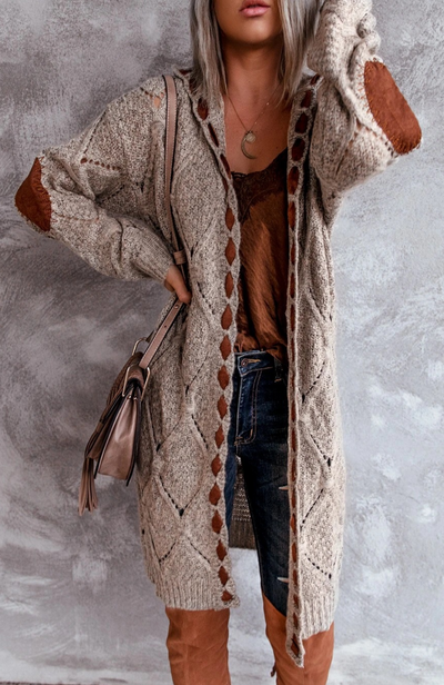 Alana - Elegante Largo Cardigan con Capucha