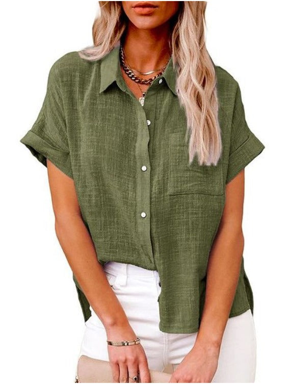 Janice - Blusa Ligera de Algodón y Lino