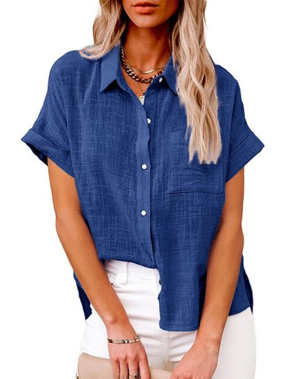 Janice - Blusa Ligera de Algodón y Lino