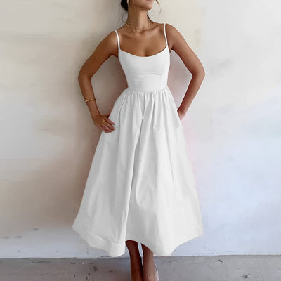 Xenia - Vestido abullonado con tirantes finos