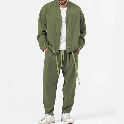 Garet - Conjunto de Blazer y Pantalones con Cintura Ajustable