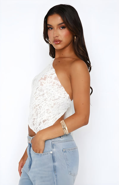 Selene – Top Hombro Único Encaje