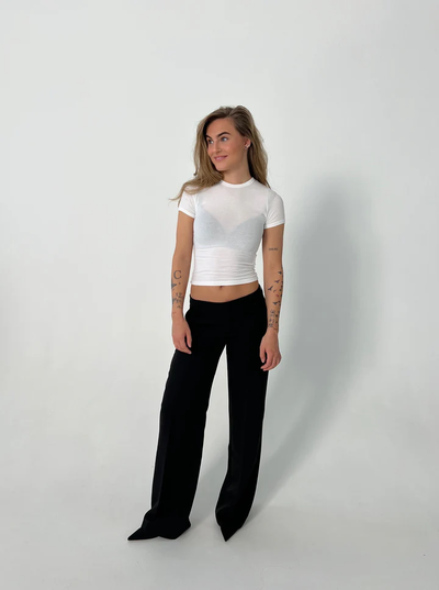 Vittoria – Pantalones de Talle Alto con Piernas Anchas y Bolsillos