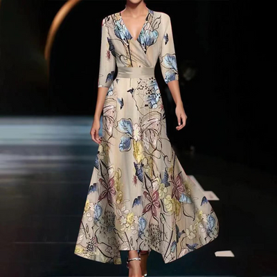 Leyla - Vestido envolvente floral atemporal