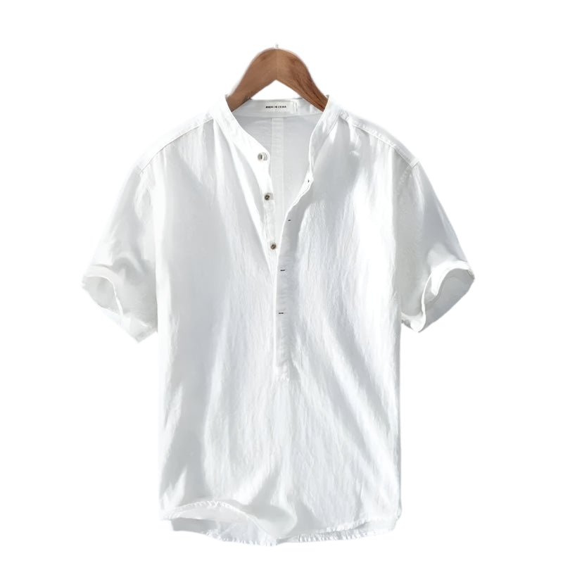 Nico - Camisa casual en lino y algodón de manga corta