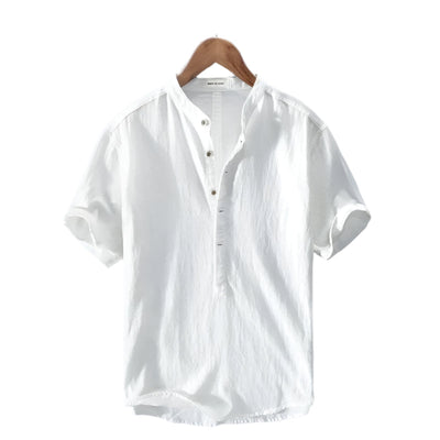 Nico - Camisa casual en lino y algodón de manga corta