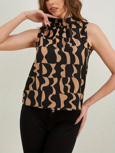 Ursula - Top sin mangas de cuello alto para primavera y verano