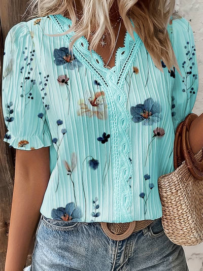 Ava - Blusa de Primavera con Escote en V y Comodidad Ligera