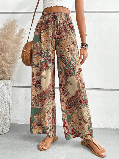 Lauren - Pantalones de pierna ancha con estampado llamativo