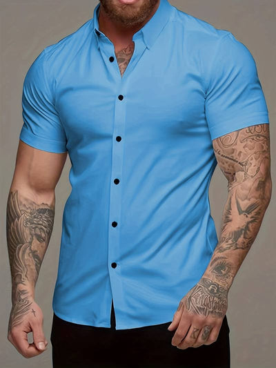 Brent - Camisa Casual Chic de Manga Corta