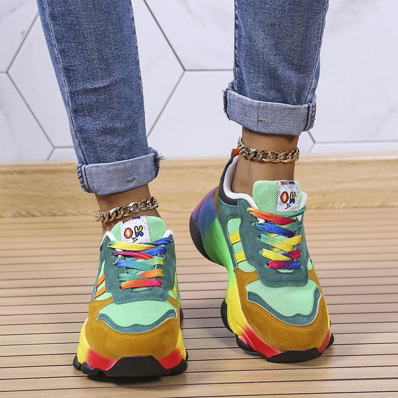 Jolie - Zapatillas coloridas con suela gruesa para mujer
