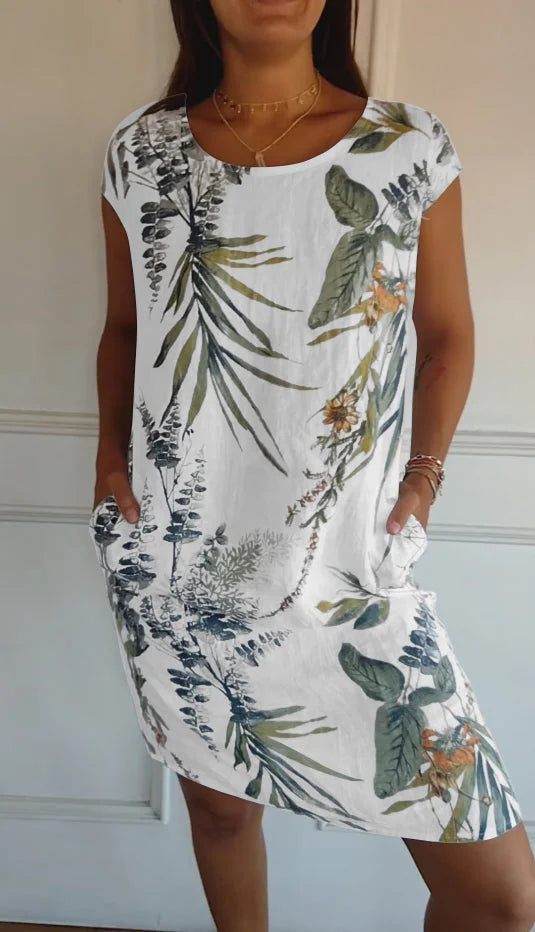 Britt – Vestido con estampado y cuello redondo