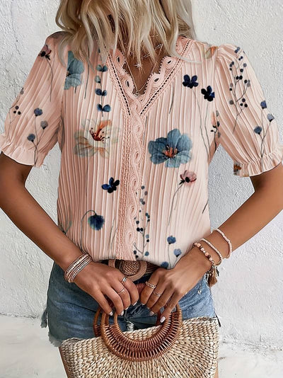 Ava - Blusa de Primavera con Escote en V y Comodidad Ligera