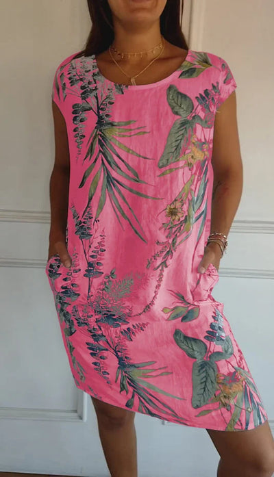 Britt – Vestido con estampado y cuello redondo