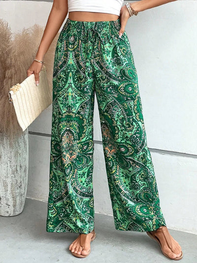 Lauren - Pantalones de pierna ancha con estampado llamativo