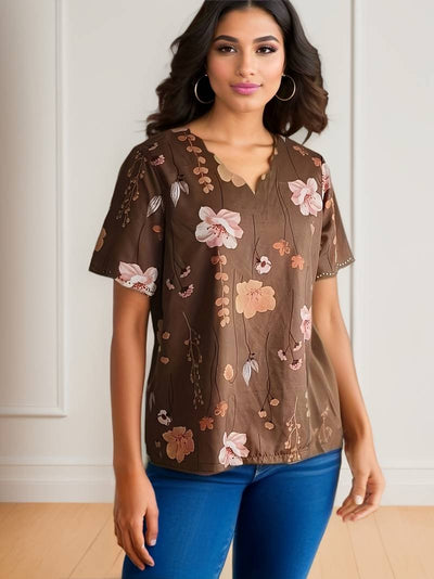 Alyana – Blusa Acampanada con Estampado Floral