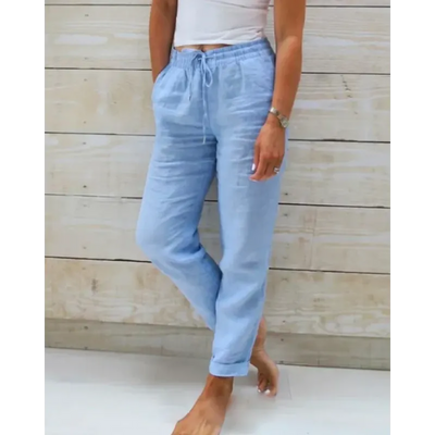 Stacey - Pantalones de lino elegantes y sin esfuerzo