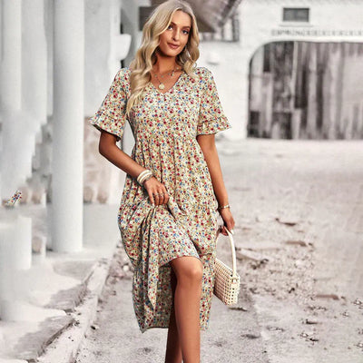 Emely – Vestido Midi de Flores Primaverales