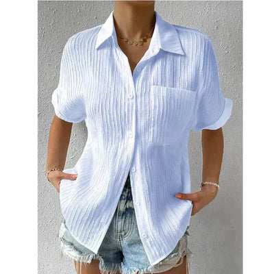 Desiire - Camiseta moderna y elegante para mujer con bolsillo