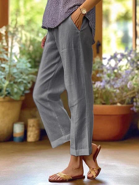 Oona - Pantalones lino verano mujer