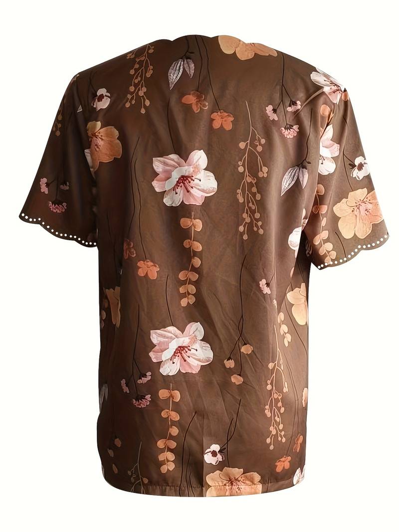 Alyana – Blusa Acampanada con Estampado Floral