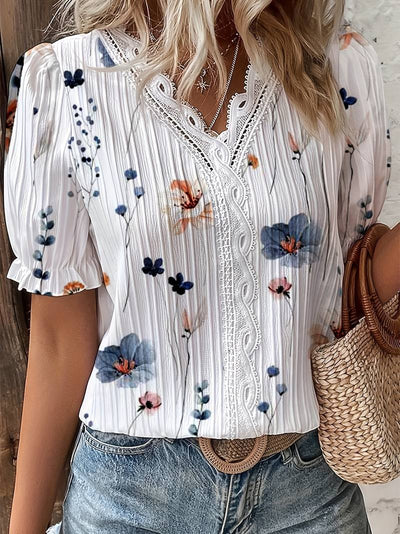 Ava - Blusa de Primavera con Escote en V y Comodidad Ligera