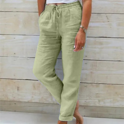 Stacey - Pantalones de lino elegantes y sin esfuerzo