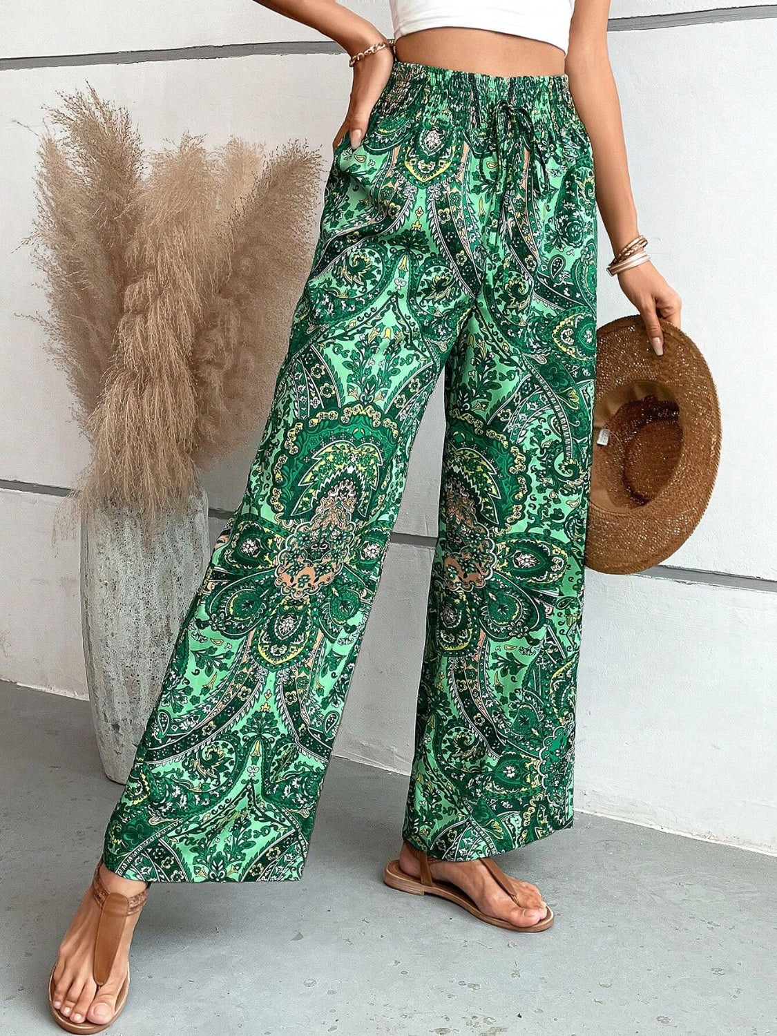 Lauren - Pantalones de pierna ancha con estampado llamativo
